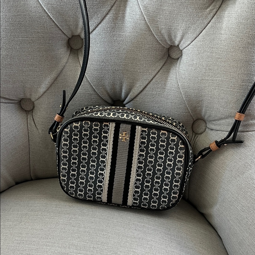 Tory Burch Black and White Crossbody Bag